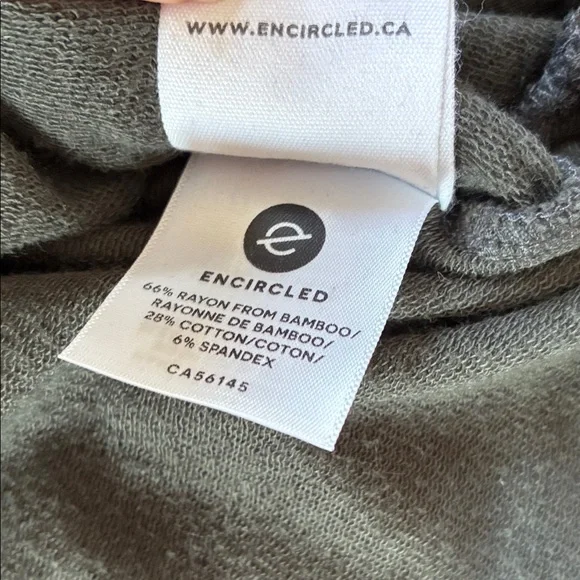 Encircled Dress Medium Bamboo Tie Waist Scoop Neck Reversible Long Sleeve Midi - Picture 3 of 13